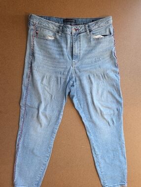 Tommy Hilfiger Light Blue Skinny Jeans with Red-White Side Trim